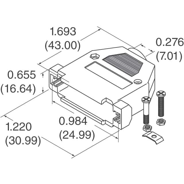 978-009-010R031 NorComp Inc.  Capots de connecteurs D-Sub en forme de D
